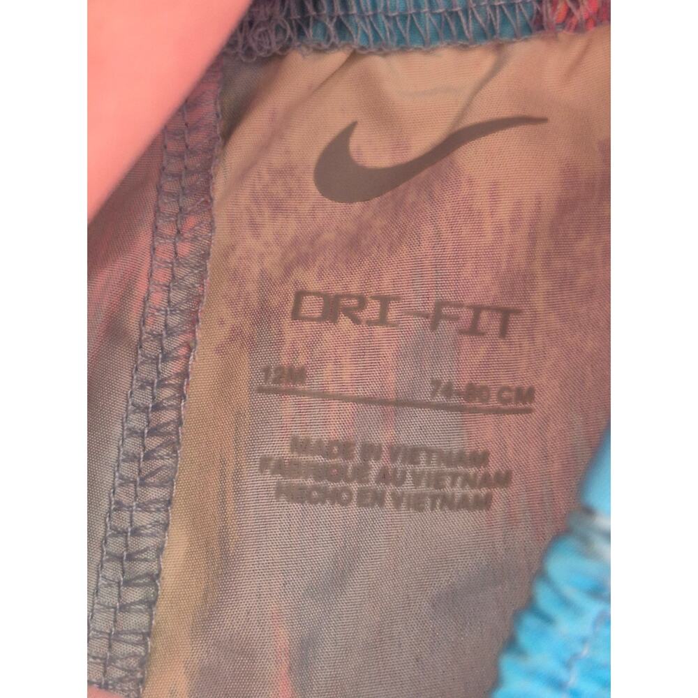 Nike Shorts Girls Size 12 Month Tie Dye Dri-Fit Athletic Shorts Blue Pink 8215 - Picture 2 of 5